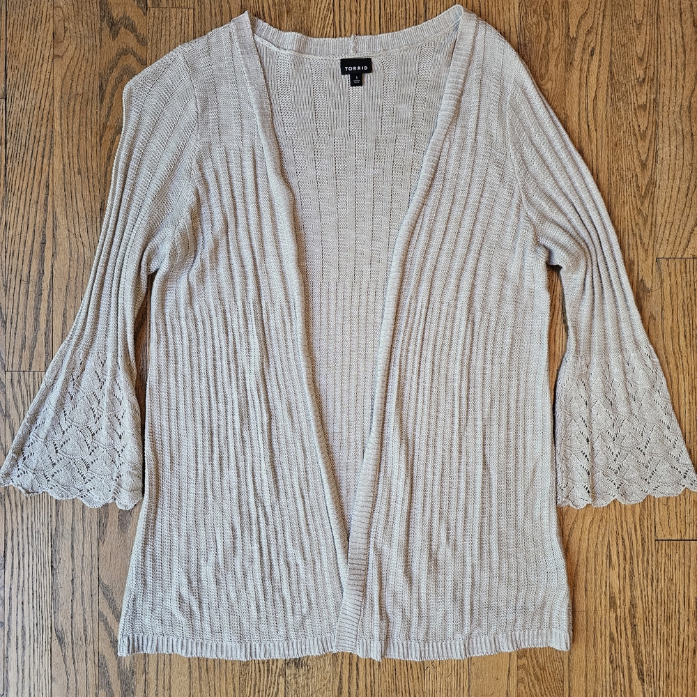 Torrid Beige Open-Front Cardigan Size 1